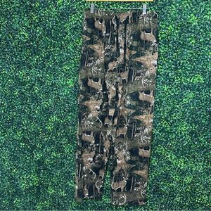 Deer Camo Pj Pants Sleepwear Green Sz M